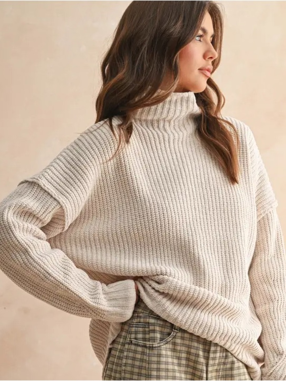 Miou Muse Cream Knit Sweater
